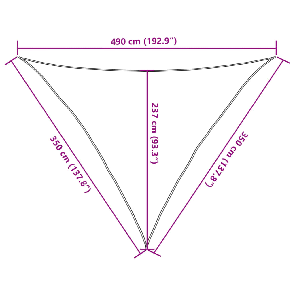 Vela Parasole 160 g/m² Antracite 3,5x3,5x4,9 m in HDPE