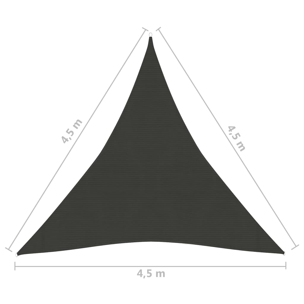 Vela Parasole 160 g/m² Antracite 4,5x4,5x4,5 m in HDPE