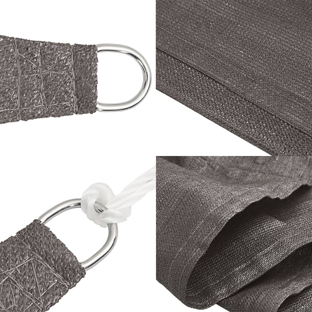 Vela Parasole 160 g/m² Antracite 4,5x4,5x4,5 m in HDPE - homemem39