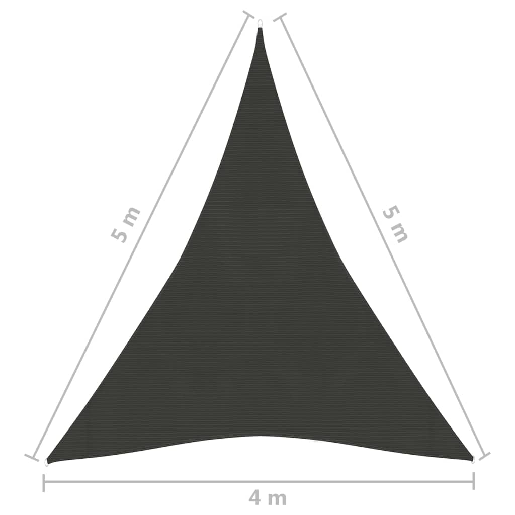 Parasol sail 160 g/m² Anthracite 4x5x5 m in HDPE