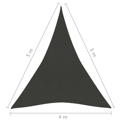 Sonnenschirmsegel 160 g/m² Anthrazit 4x5x5 m aus HDPE