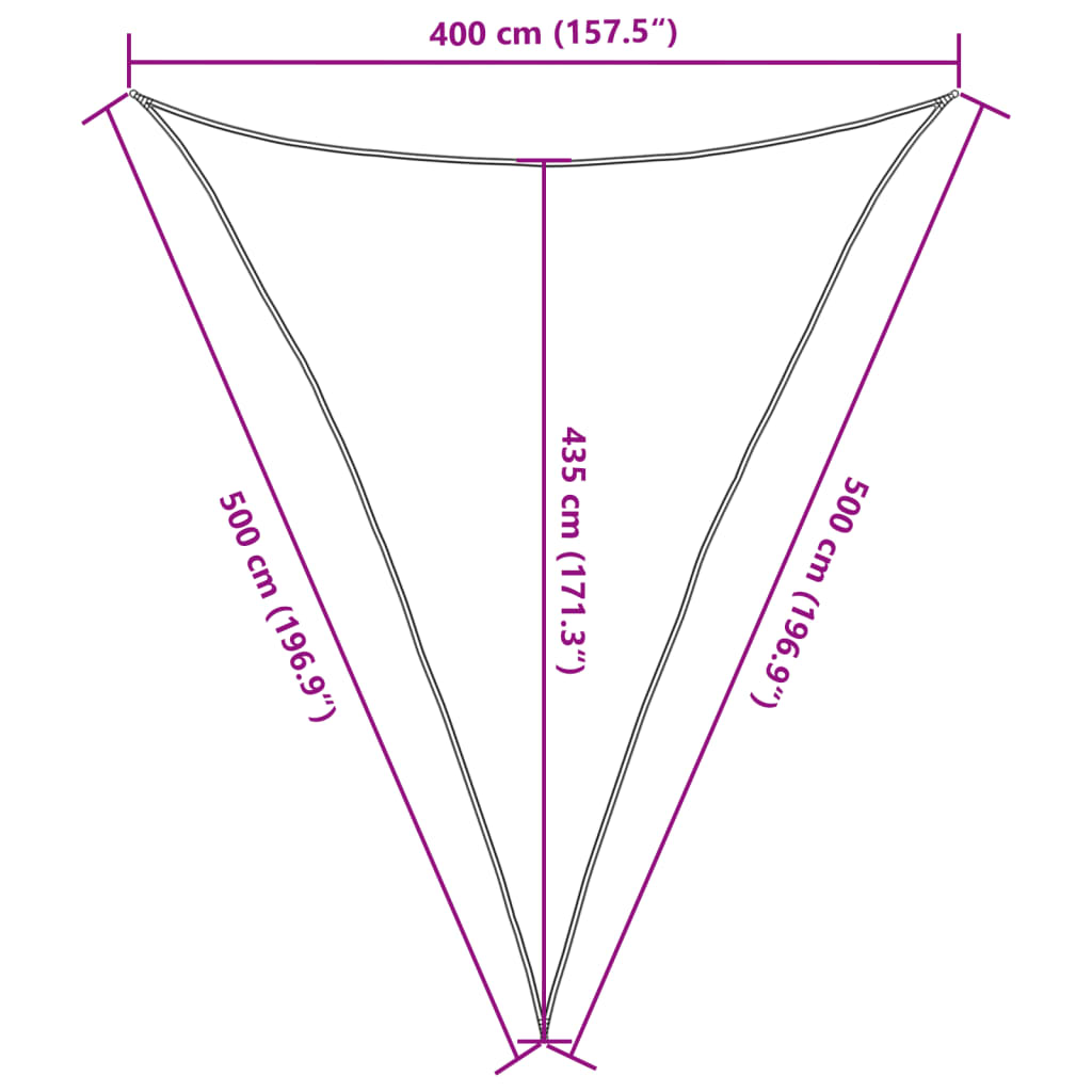 Parasol sail 160 g/m² Anthracite 4x5x5 m in HDPE