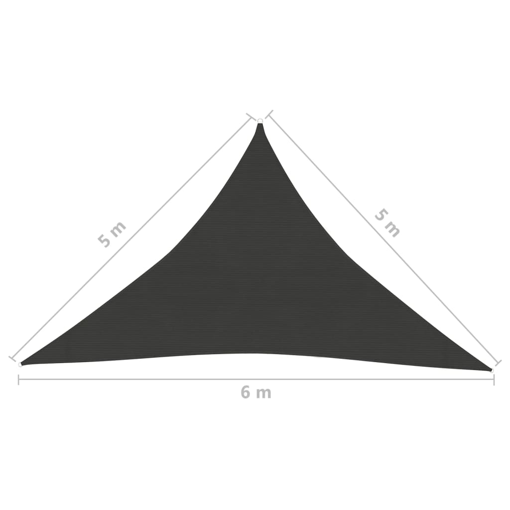 Parasol sail 160 g/m² Anthracite 5x5x6 m in HDPE