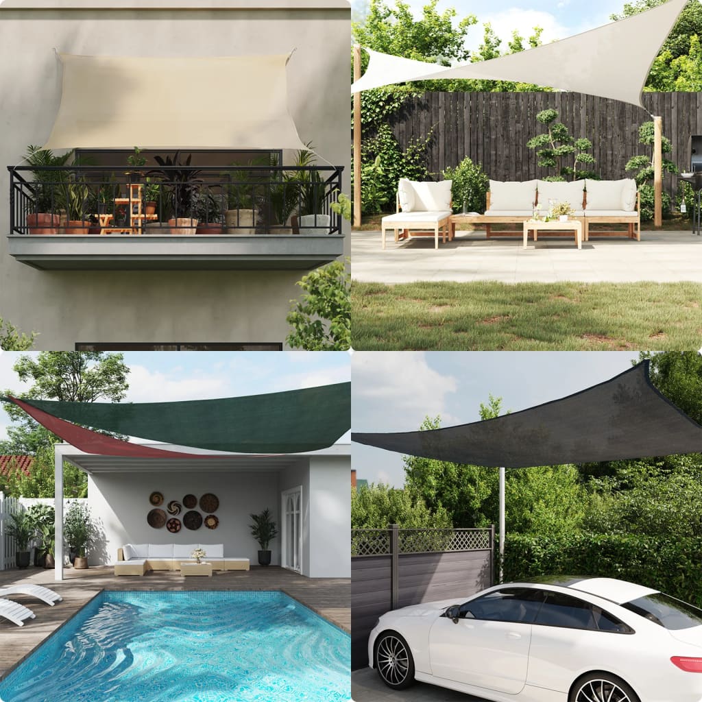 Parasol sail 160 g/m² Anthracite 5x5x6 m in HDPE