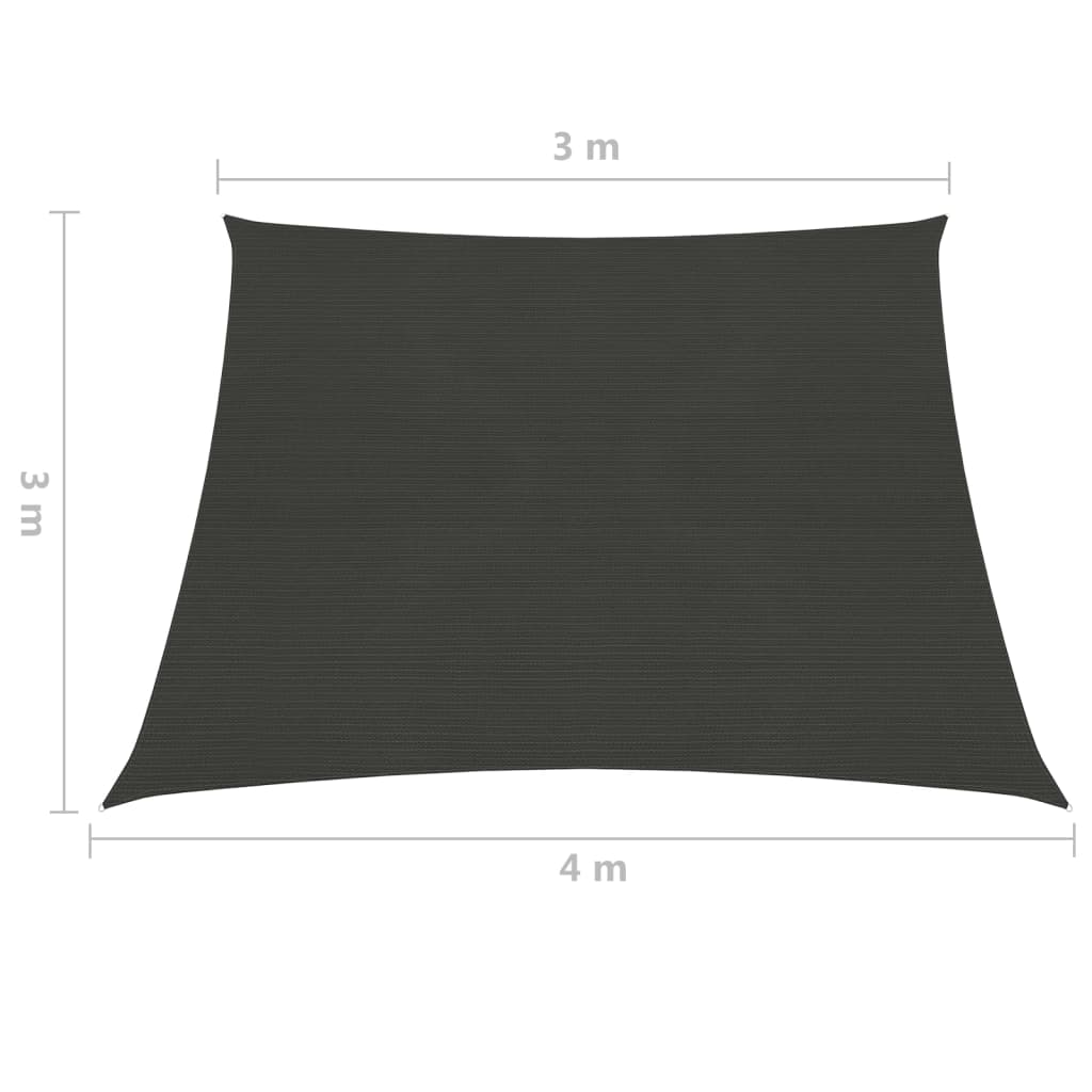 Parasol sail 160 g/m² Anthracite 3/4x3 m in HDPE