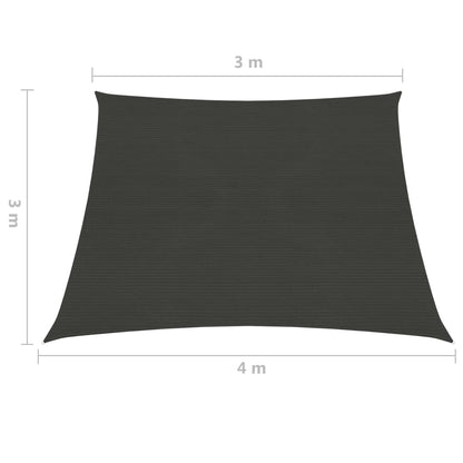 Parasol sail 160 g/m² Anthracite 3/4x3 m in HDPE