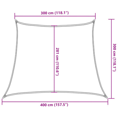 Parasol sail 160 g/m² Anthracite 3/4x3 m in HDPE