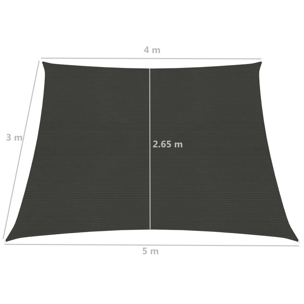 Parasol sail 160 g/m² Anthracite 4/5x3 m in HDPE