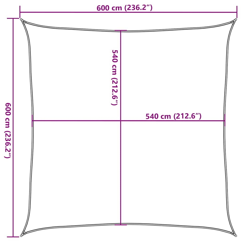 Vela Parasole 160 g/m² Beige 6x6 m in HDPE | homemem39