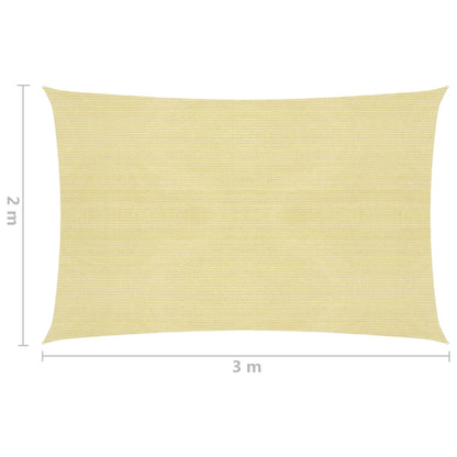 Sonnenschirmsegel 160 g/m² Beige 2x3 m aus HDPE