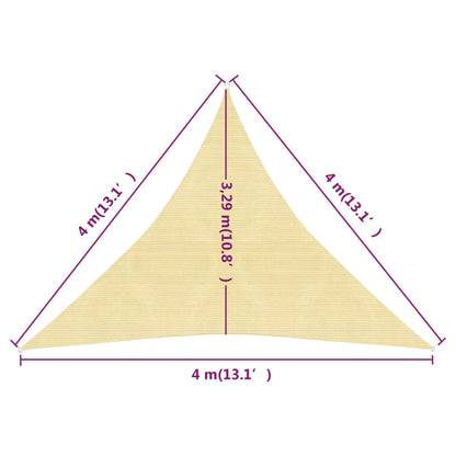 Vela Parasole 160 g/m² Beige 4x4x4 m in HDPE