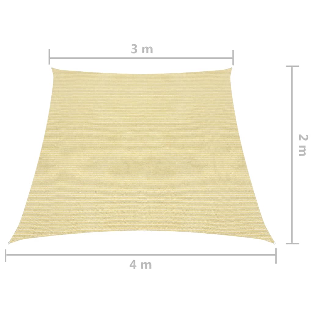 Sonnenschirmsegel 160 g/m² Beige 3/4x2 m aus HDPE