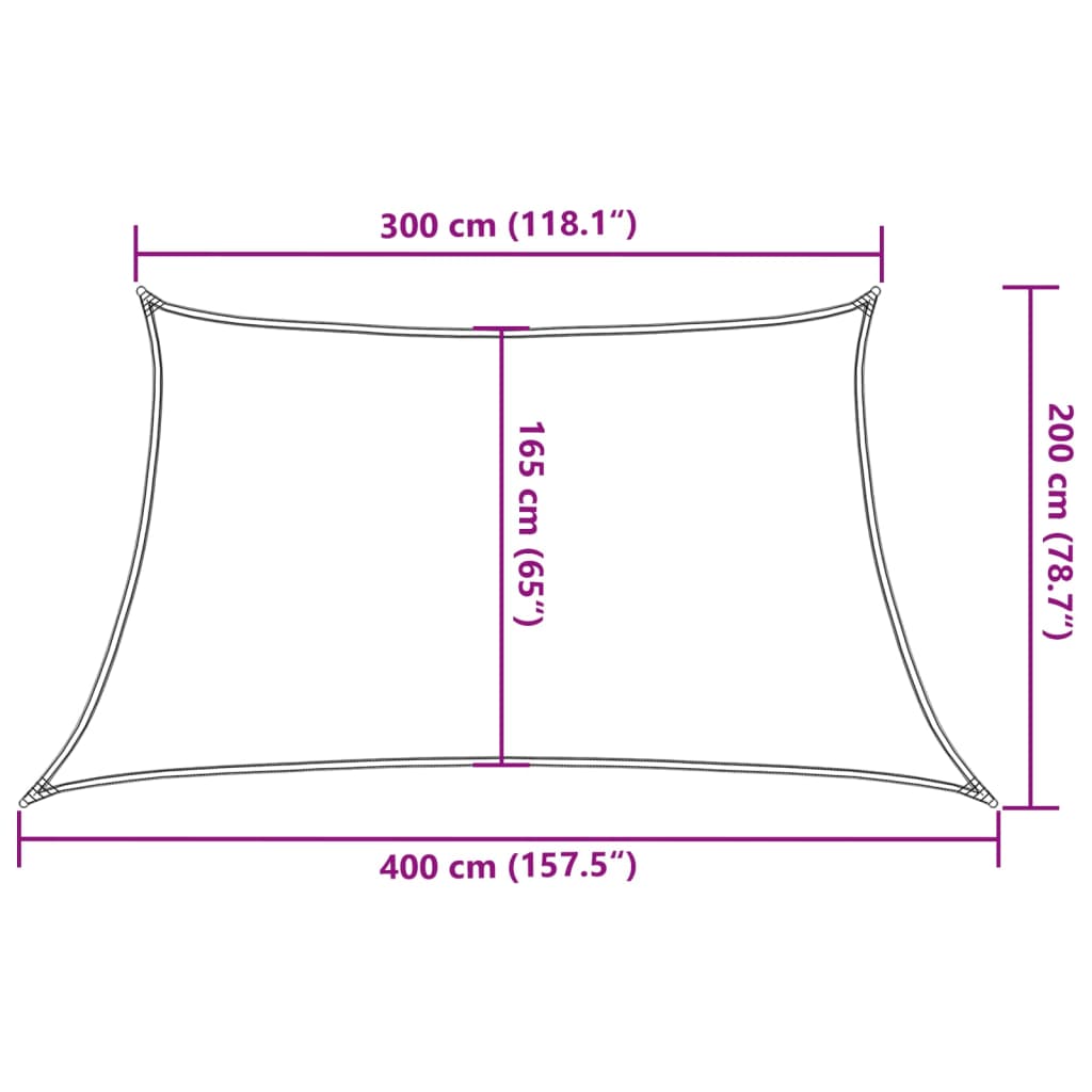 Vela Parasole 160 g/m² Beige 3/4x2 m in HDPE