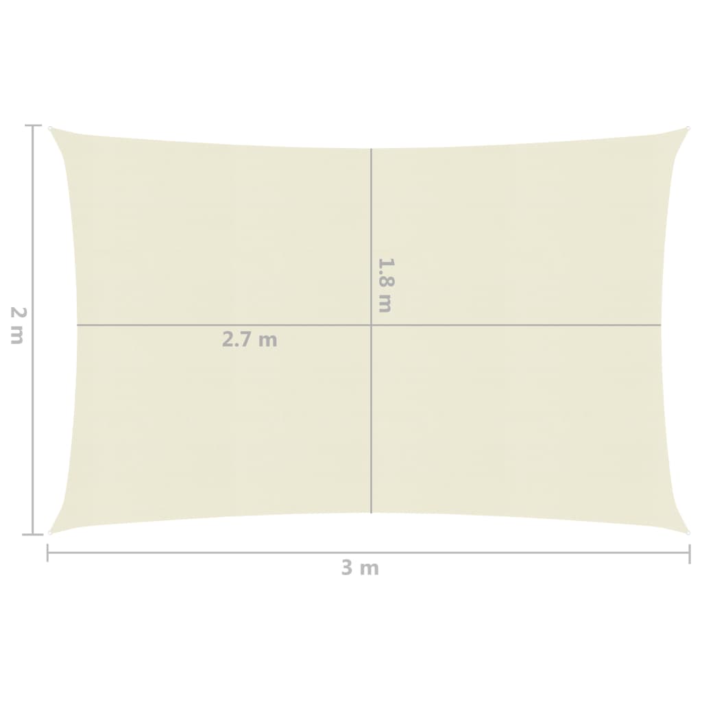 Vela Parasole 160 g/m² Crema 2x3 m in HDPE