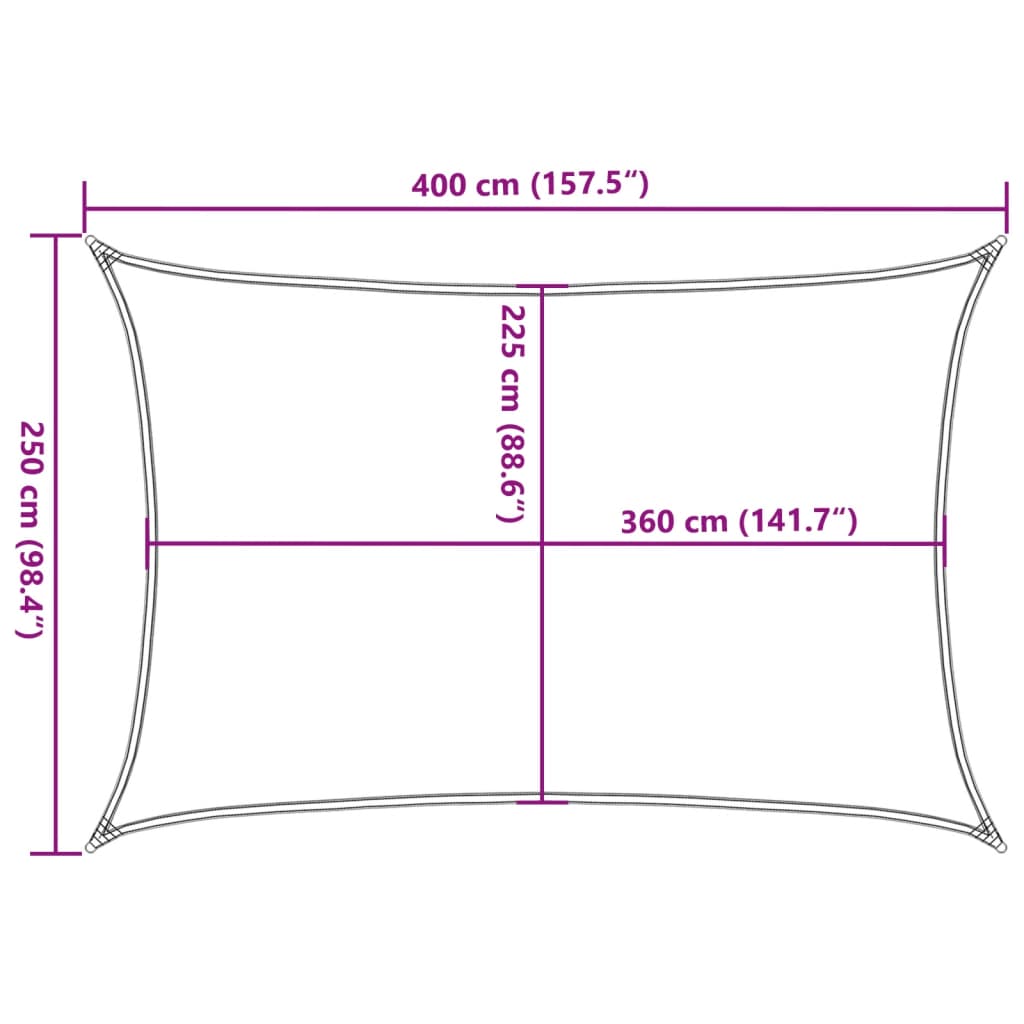 Vela Parasole 160 g/m² Crema 2,5x4 m in HDPE