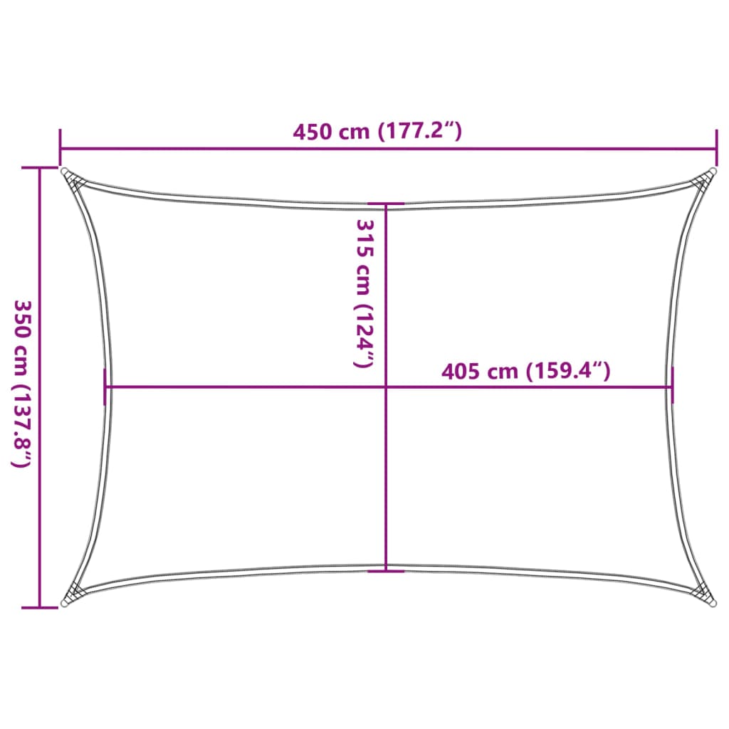 Vela Parasole 160 g/m² Crema 3,5x4,5 m in HDPE | homemem39