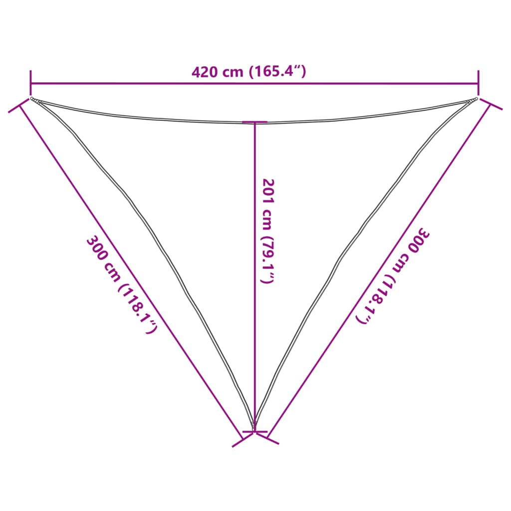 Parasol sail 160 g/m² Cream 3x3x4.2 m in HDPE