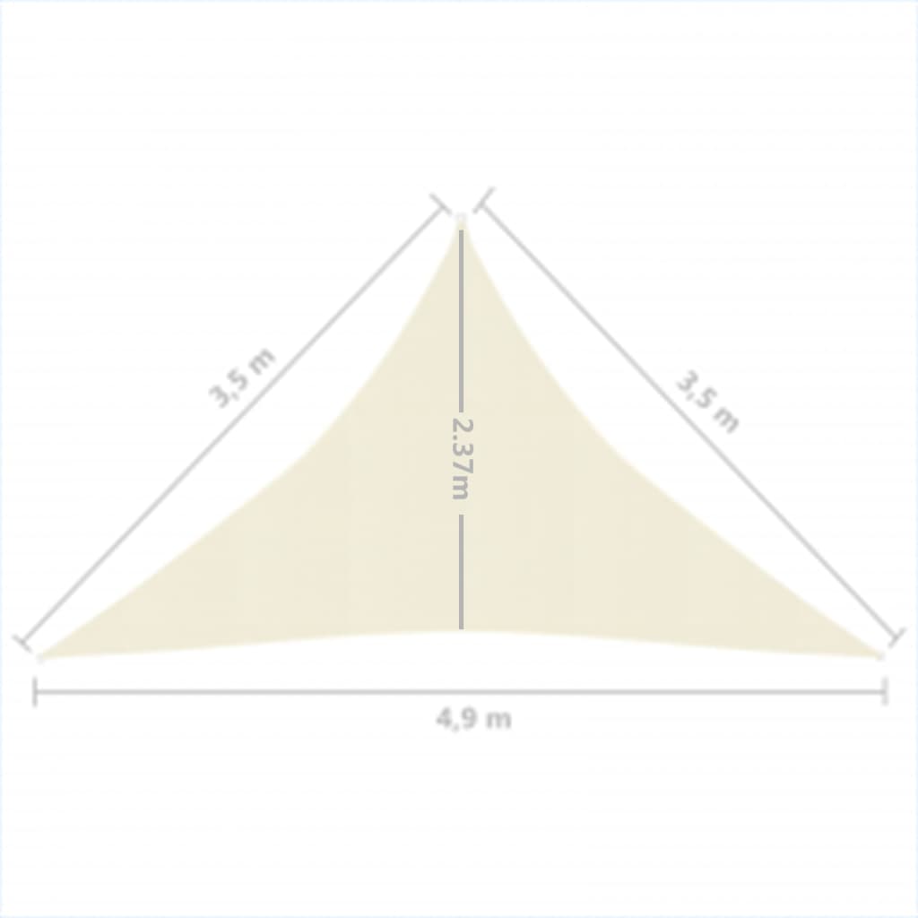 Sonnenschutzsegel 160 g/m² Creme 3,5 x 3,5 x 4,9 m aus HDPE