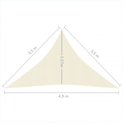 Sonnenschutzsegel 160 g/m² Creme 3,5 x 3,5 x 4,9 m aus HDPE