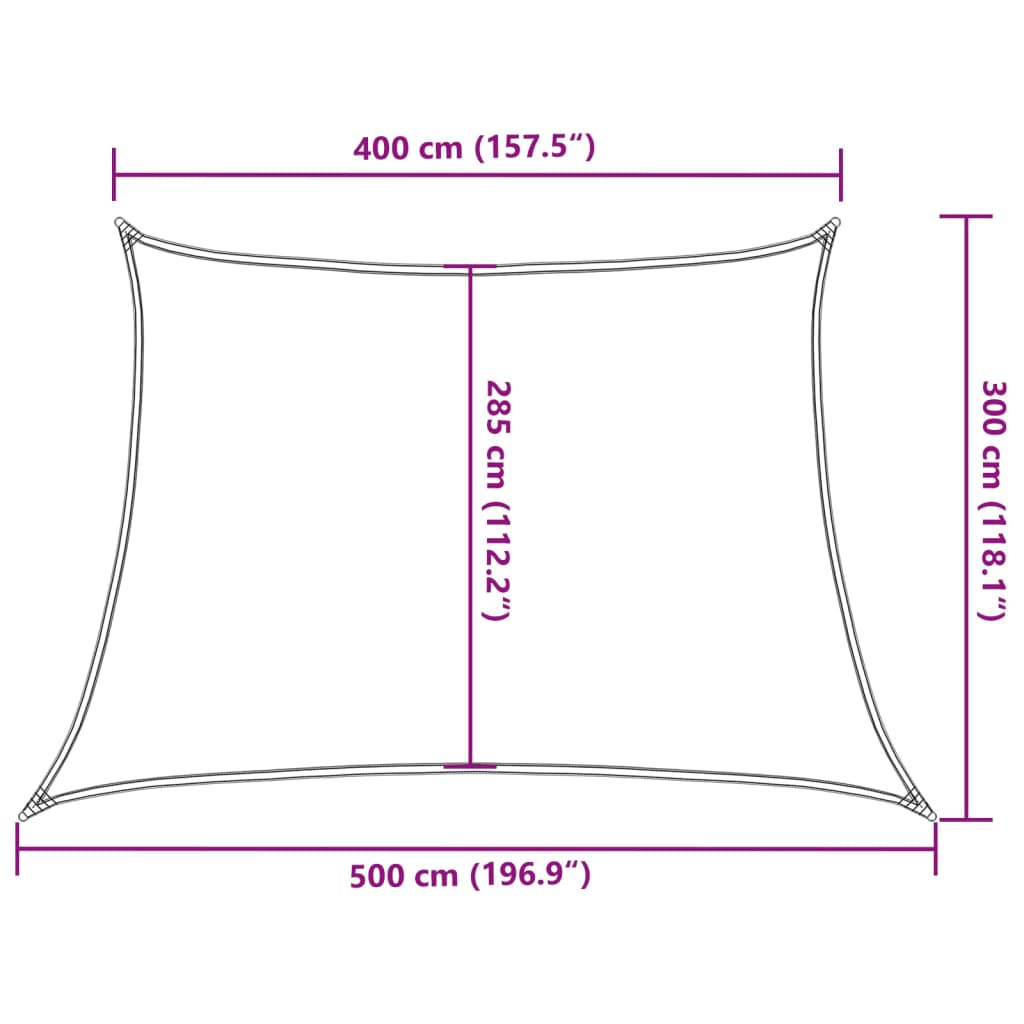 Parasol sail 160 g/m² Cream 4/5x3 m in HDPE