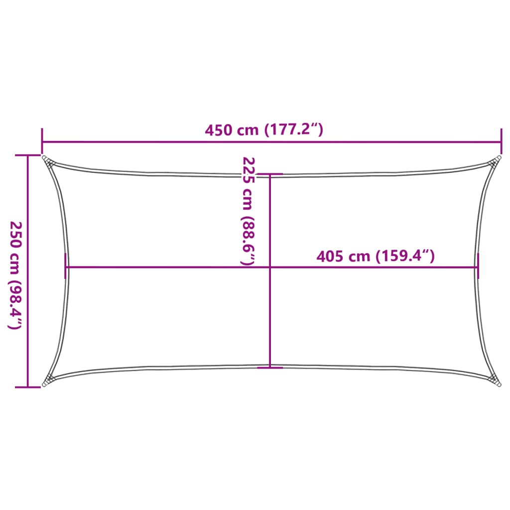 Vela Parasole 160 g/m² Bianca 2,5x4,5 m in HDPE - homemem39