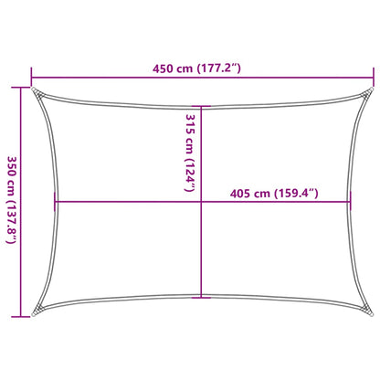 Sunshade Sail 160 g/m² White 3.5x4.5 m in HDPE