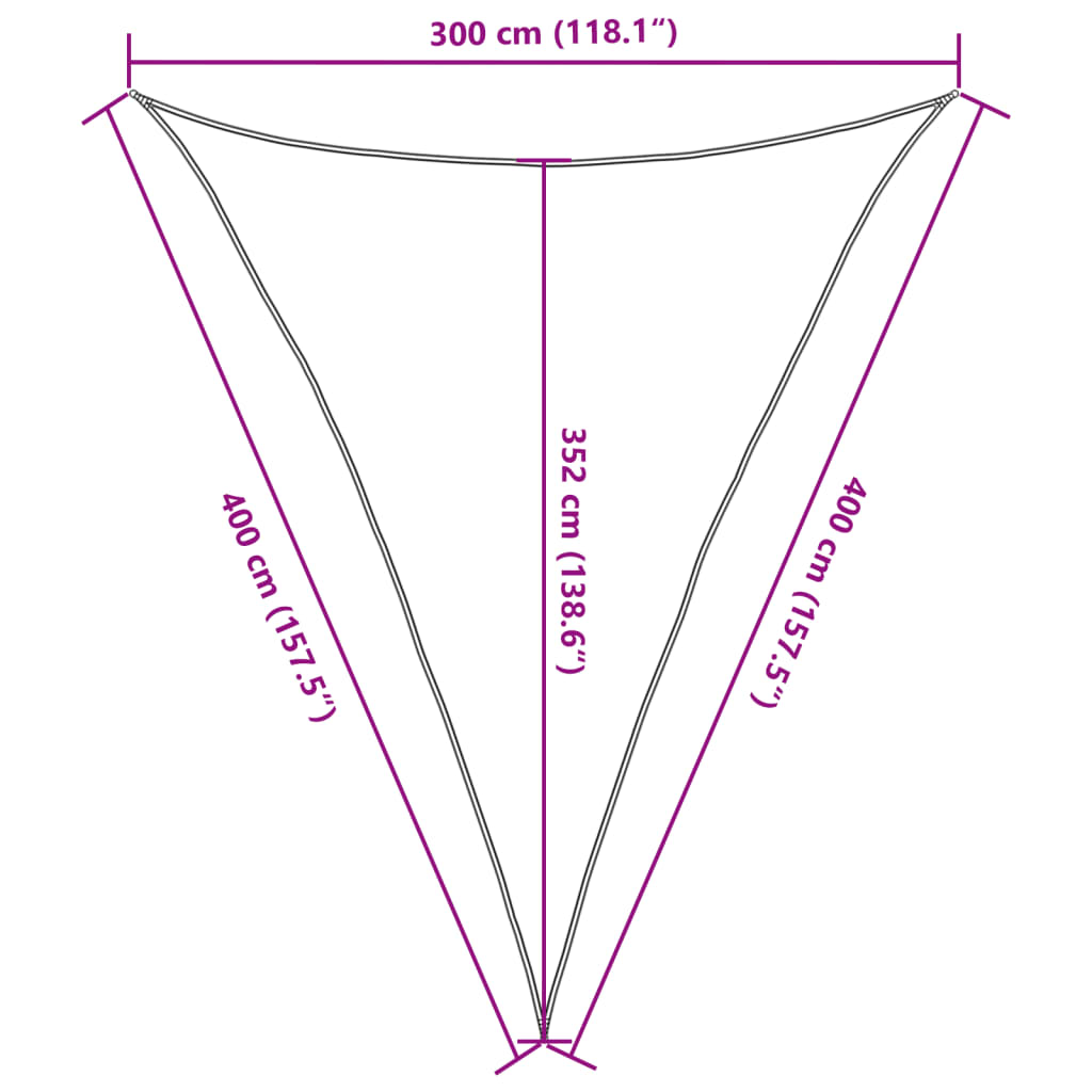 Sunshade Sail 160 g/m² White 3x4x4 m in HDPE