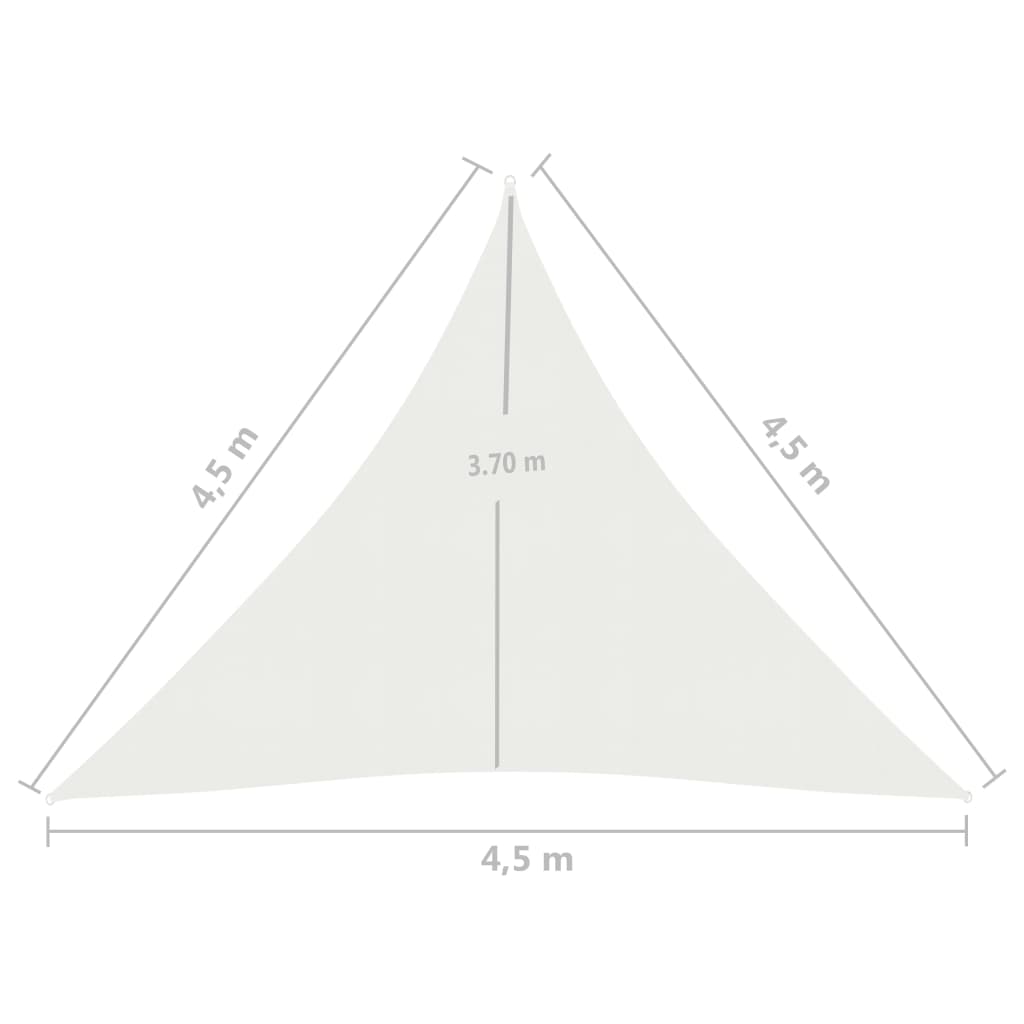 Sonnenschutzsegel 160 g/m² weiß 4,5 x 4,5 x 4,5 m aus HDPE