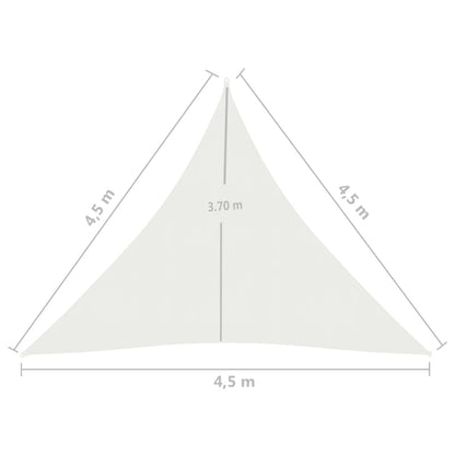 Sonnenschutzsegel 160 g/m² weiß 4,5 x 4,5 x 4,5 m aus HDPE