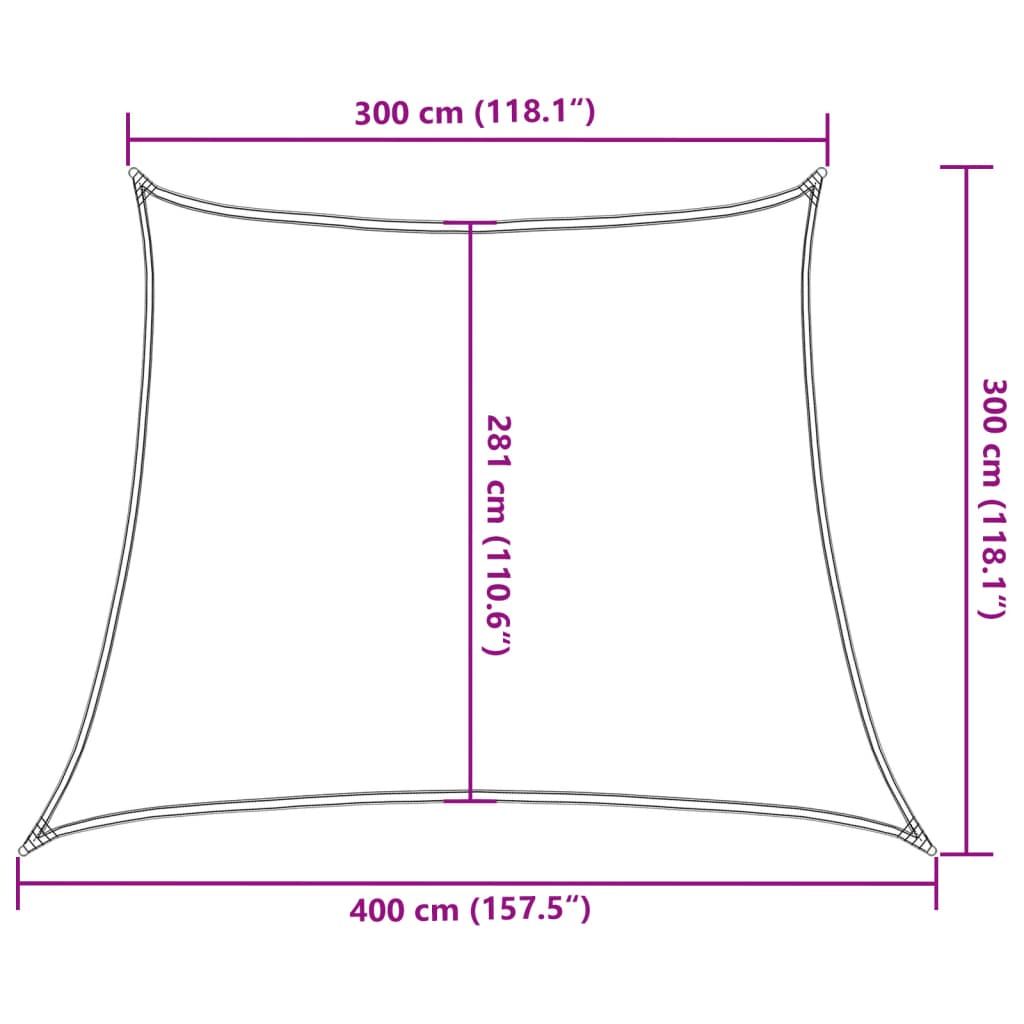 Vela Parasole 160 g/m² Bianca 3/4x3 m in HDPE