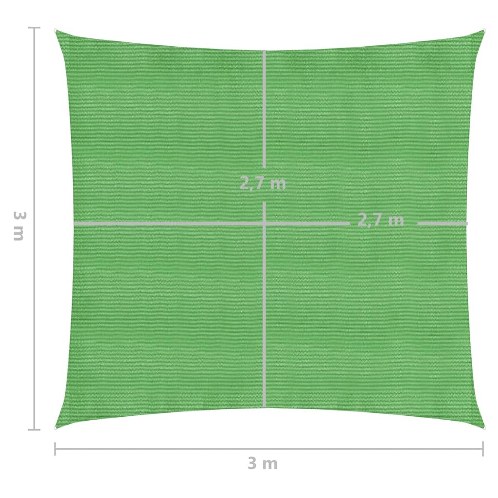 Vela Parasole 160 g/m² Verde Chiaro 3x3 m in HDPE