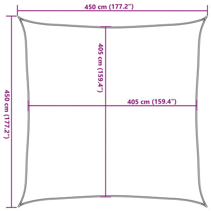 Vela Parasole 160 g/m² Verde Chiaro 4,5x4,5 m in HDPE