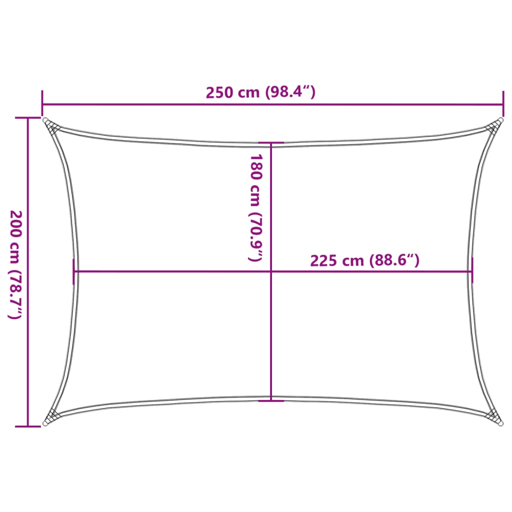 Vela Parasole 160 g/m² Verde Chiaro 2x2,5 m in HDPE