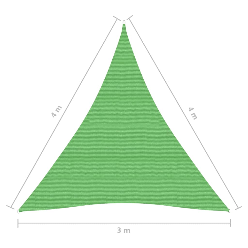 Sunshade Sail 160 g/m² Light Green 3x4x4 m in HDPE