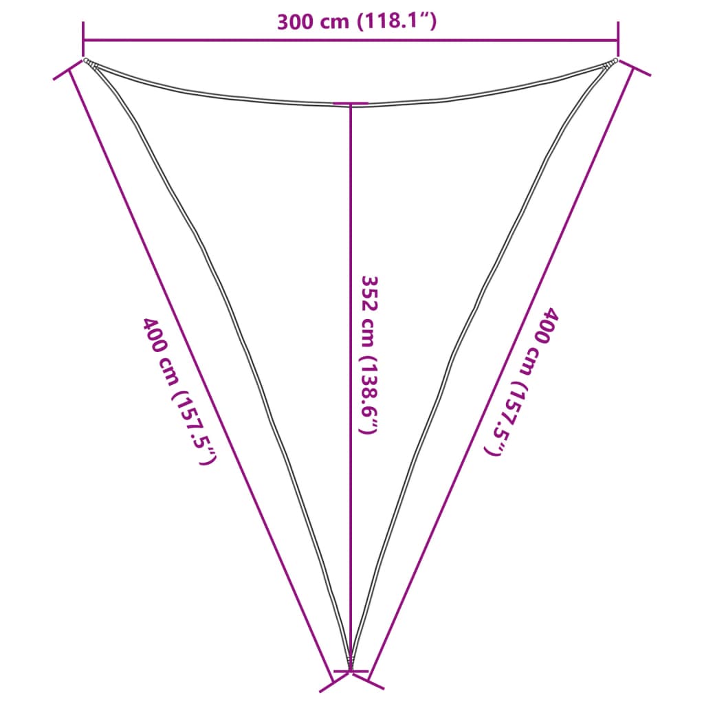 Sunshade Sail 160 g/m² Light Green 3x4x4 m in HDPE