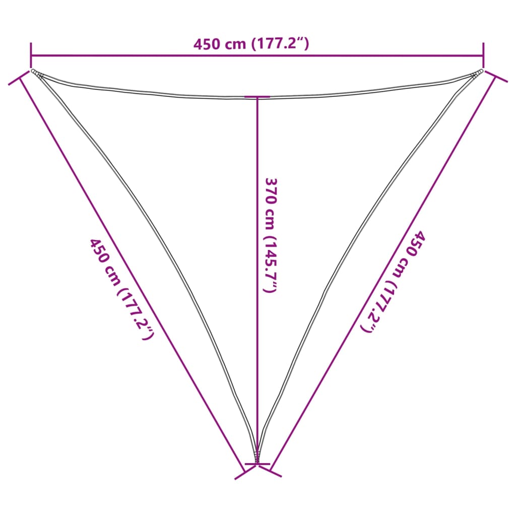 Vela Parasole 160 g/m² Verde Chiaro 4,5x4,5x4,5 m in HDPE