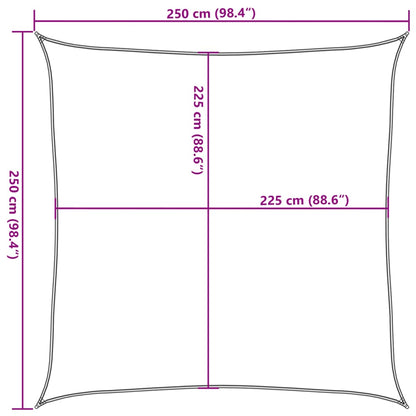 Vela Parasole 160 g/m² Quadrata Terracotta 2,5x2,5 m in HDPE