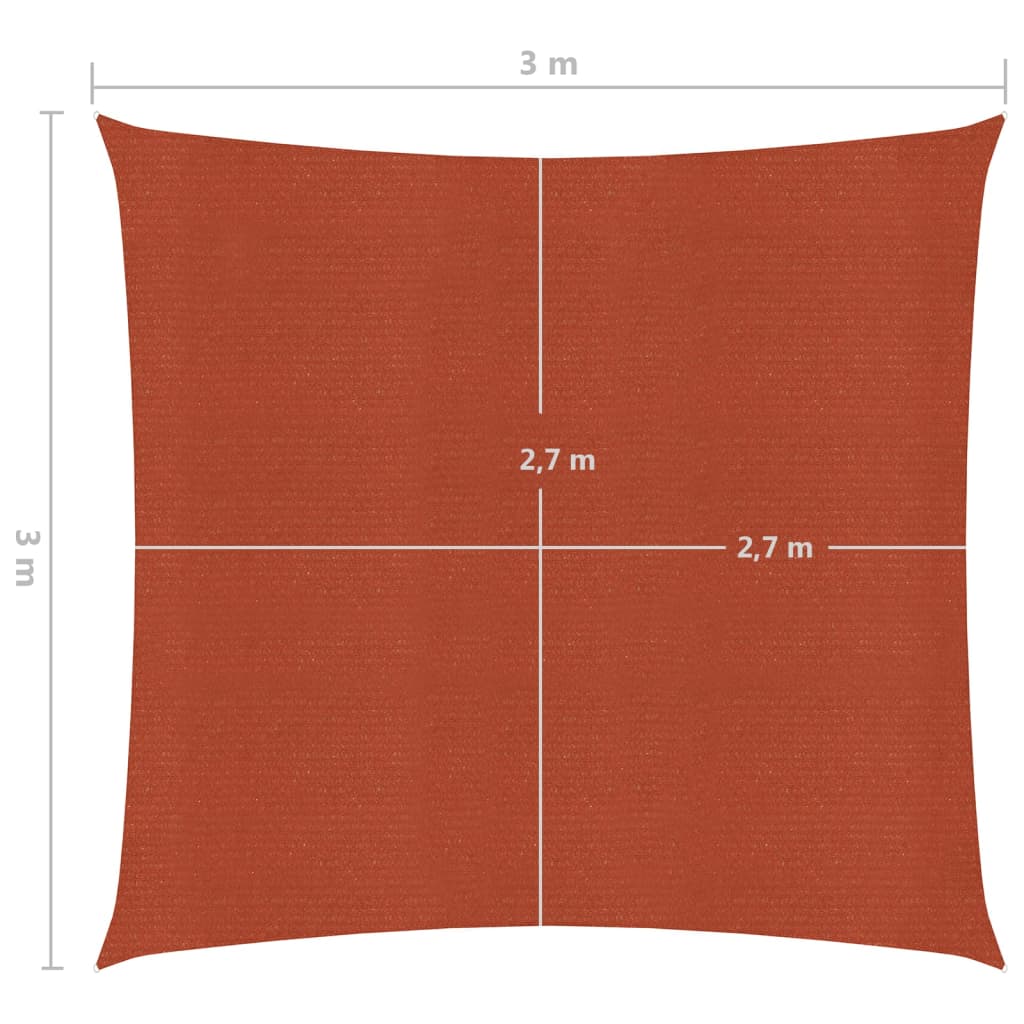 Vela Parasole 160 g/m² Terracotta 3x3 m in HDPE