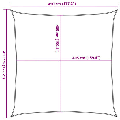 Vela Parasole 160 g/m² Quadrata Terracotta 4,5x4,5 m in HDPE