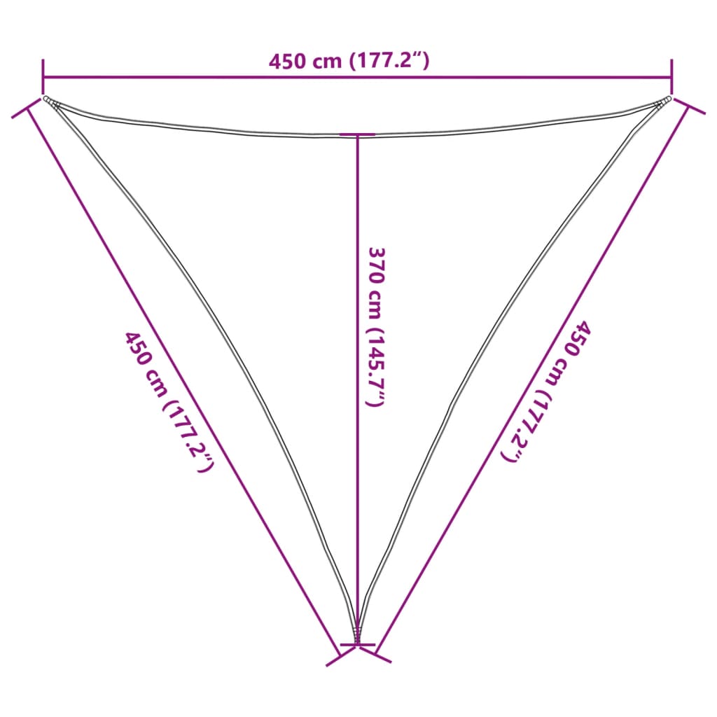 Parasol sail 160 g/m² Terracotta 4.5x4.5x4.5 m in HDPE