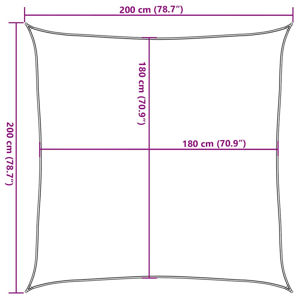 Vela Parasole 160 g/m² Grigio Talpa 2x2 m in HDPE | homemem39