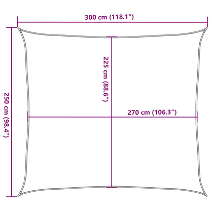 Vela Parasole 160 g/m² Tortora 2,5x3 m in HDPE