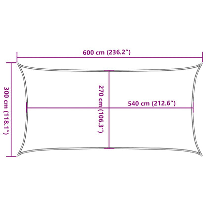 Vela Parasole 160 g/m² Tortora 3x6 m in HDPE