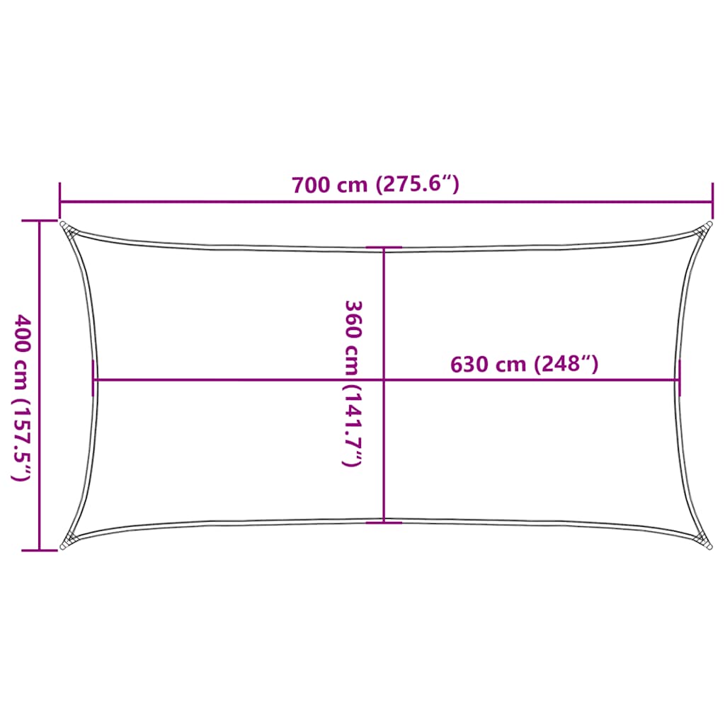 Vela Parasole 160 g/m² Talpa 4x7 m in HDPE | homemem39