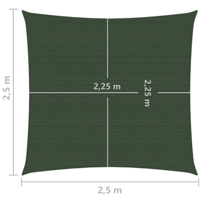 Vela Parasole 160 g/m² Verde Scuro 2,5x2,5 m in HDPE