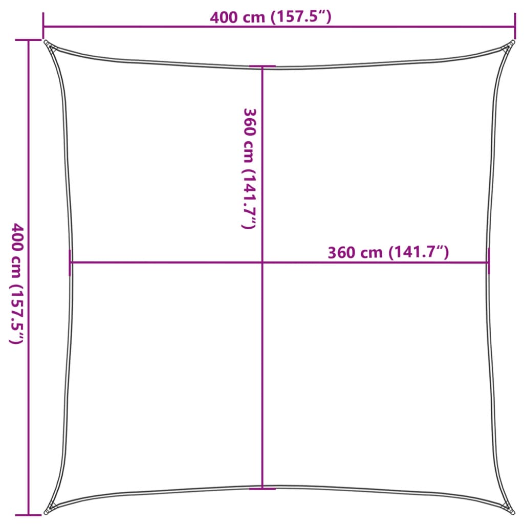 Vela Parasole 160 g/m² Verde Scuro 4x4 m in HDPE | homemem39