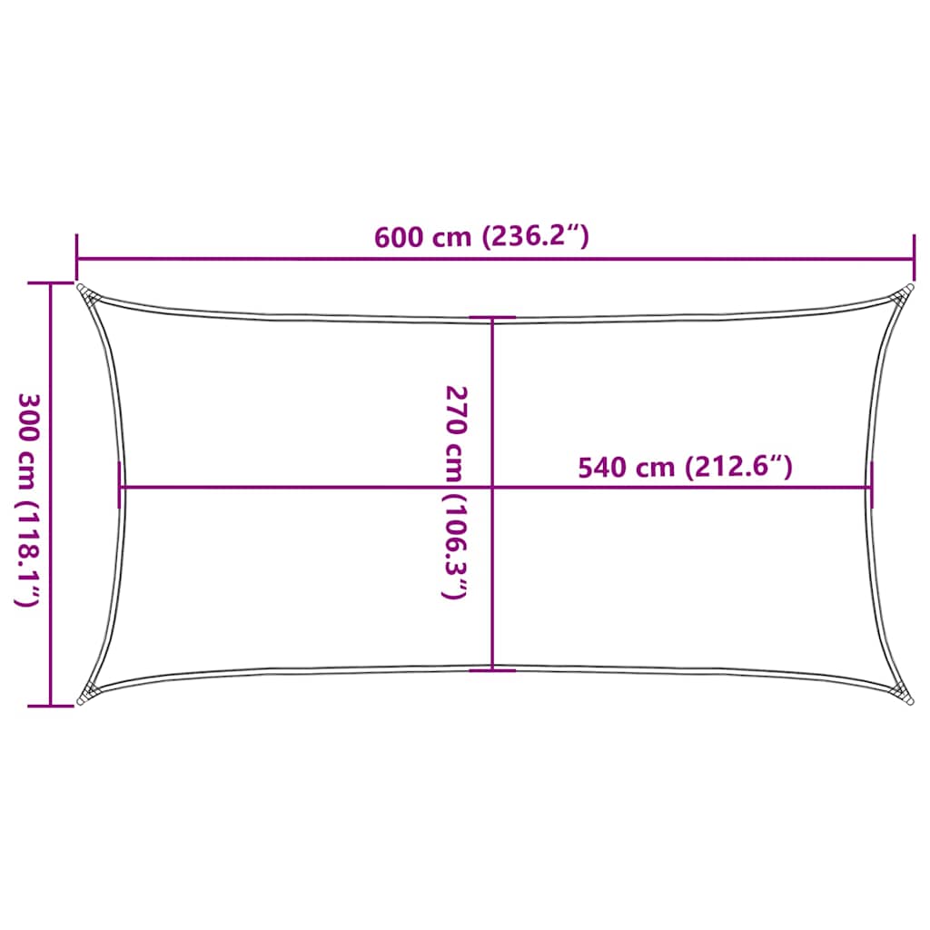 Vela Parasole 160 g/m² Verde Scuro 3x6 m in HDPE