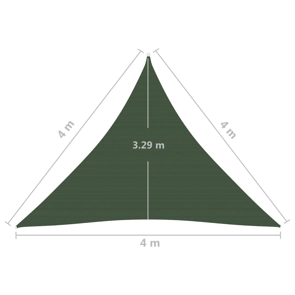 Vela Parasole 160 g/m² Verde Scuro 4x4x4 m in HDPE