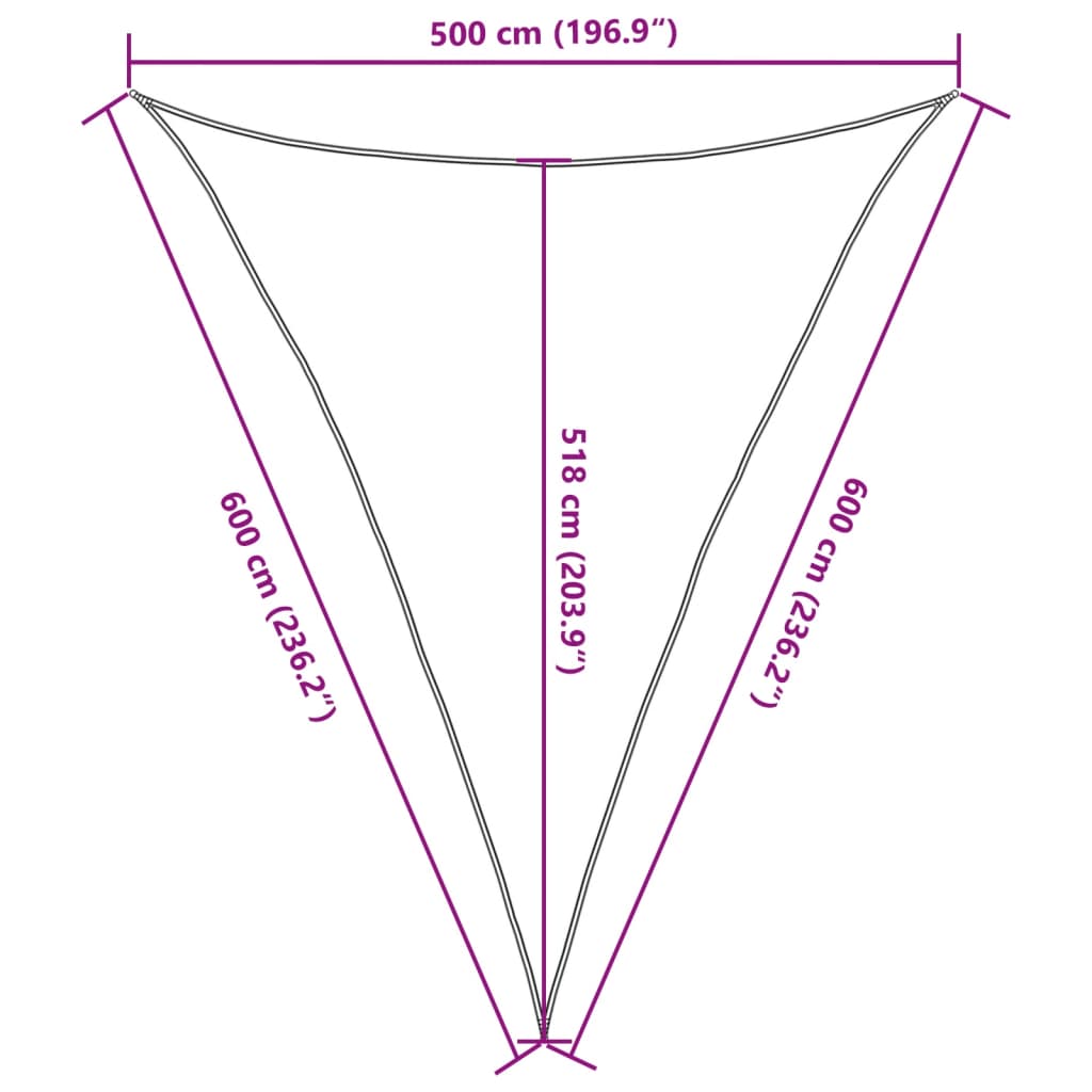 Vela Parasole 160 g/m² Verde Scuro 5x6x6 m in HDPE