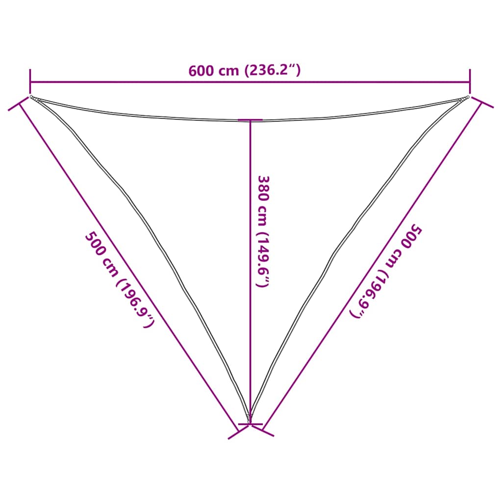 Vela Parasole 160 g/m² Verde Scuro 5x5x6 m in HDPE